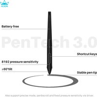 HUION PW517 Battery-Free Stylus with 2 Express Key for Pen Tablet Monitor Kamvas 13/22/22 Plus/Kamvas Pro 24