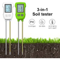 Green 3 in1 LCD Soil Tester PH/Moisture/Temp pH Meter Heat-resistant Metal Sensor Humidity Monitor for Flower Plants Gardening