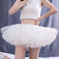Fashion Lolita Petticoat Without Hoop White Underskirt Crinoline Flying Saucer Breathable Wedding Petticoats Women Girls