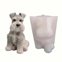 Large Snowy Schnauzer Dog Shaped Silicone Candle Mold Soft Easy Unmold Gypsum Resin Soap Crafting Mould Home Decor Party Gift