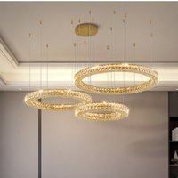 Modern Luxury LED Transparent Crystal Pendant Lamp Living Room Bedroom Kitchen Hotel K9 Gold Silvery Chandelier Home Decor Light