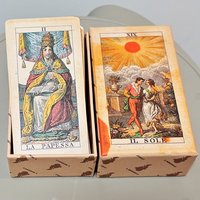 78 Pcs Double-embossed Cards Tarot Soprafino 1830 Vintage Italian Tarot Deck in Rigid Box, Historical Reproduction