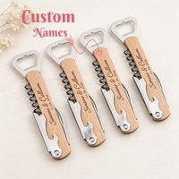 Custom Engraved Bottle Opener,Anniversary Party Favor,Personalized Corkscrew,Corporate Event Gift,Retirement Gift