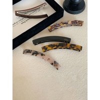 1pc French temperament~Korean medium ink leopard print banana clip simple vertical clip ponytail clip hair accessory