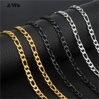 AWit 2022 Fashion Classic Figaro Chain Necklace Men Stainless Steel Long Necklace For Men Women Chain Jewelry