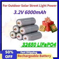 Large Capacity 3.2V 6000mAh 32650 LiFePO4 Rechargeable Battery for Outdoor Solar Street Light Power Batteries with Screw