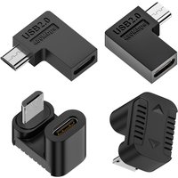 Best Seller Micro USB Male to Type C Female 90 Degree Extension Adapter USB C Upward Downward Connector for Laptop