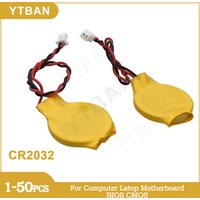 5-50PCS CR2032 2032 Battery Wire 2 pin Computer Laptop Motherboard BIOS CMOS Battery With Wire Disassemble Battery With Adhesive