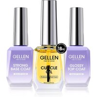 GELLEN 18ml Cuticle Oil Gel Nail Polish Kit Base Top Coat Glossy Finish Long Lasting Soak Off Nail Art Manicure Set Women Girls