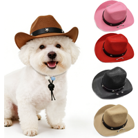 Pet Stylish Western Cowboy Hat Adjustable Headwear For Outdoor Summer Cat &Dog Accessories Travel Photography Decoration.