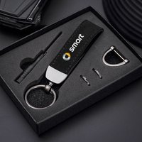New Women Men Luxury Car KeyRing Suede Leather Car Keychain Accessories For Smart 451 brabus Smart 453 fortwo forfour