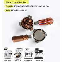54mm Bottomless Portafilter With Double Filter Basket For Breville 820/840/875/879 Solis 1170/1019 Espresso Coffee Machine