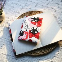 Fromthenon 1PC A5 A6 Weeks Bow-Tie Black Cat in Paris Cloth Book Cover Planner Case Journal Cover Office Stationery Supplies