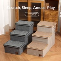 Foldable Multi Step Pet Stairs Dog Cat Ramp Non Slip Portable Lightweight Storage Indoor Outdoor Dog Ramp Pet Gate Pet Ramp