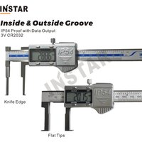 INSTAR Knife Edge Inside Groove IP54 Digital Caliper 5-150mm x 0.01mm 10-150mm 15-200mm Outside Groove Caliper Flat Round Tips