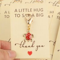 7/14pcs 2dCute Turtle Series Keychain Set Comes with a small greeting card with a big thank you and a hug,Inspirational Pendant