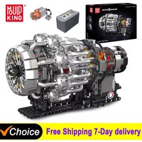 Technical Car Engine Toys The Motorized Turbojet Engine Building Block Assembly Engine Set Desktop ornaments Christmas Gift