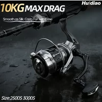 HUIDIAO FC Spinning Reel 2500 3000 5.2:1 10KG Max Drag Smooth Casting Lure Fishing Reel for Freshwater Bass Trout