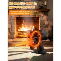5 Blade Thermal Energy Furnace Fan for Wood Burner Fireplace Quiet Environment Fan Heater Tool Efficient Heat Distribution New