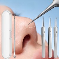2/4pcs Professional Precision Tweezers - Ultra-fine Tip, High Hardness Stainless Steel Tweezers, Precision Pimple Extractor Tool
