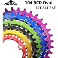 MOTSUV rotundity Oval Chainring 104BCD for Shimano MTB bike bicycle chain ring 32T 34T 36T 38T Tooth plate chainwheel 104 bcd