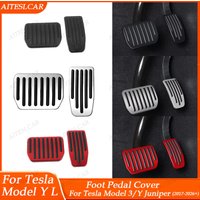 For Tesla Model Y L/Y Juniper 2025 Upgrade Foot Pedal Pads Non-slip Accelerator Brake Rest Performance Aluminum Mats Accessories