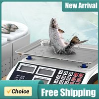 40kg/1g Price Computing Scale with Stainless Steel Plate Electronic Small Scale LCD Digital Display for Farmers Market Meat Shop
