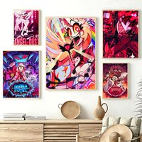 Gothic H-Hazbin HotelS Poster Stylish Art Poster Wall Decor for Living Room Bedroom Office Hotel Home Interior