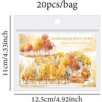 6Style 20Pcs/bag Tree Shade Series Washi Sticker Pack Creative DIY Handbook Scrapbook Phone Case Material Stickers