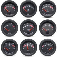 Jauge de température d'eau et d'huile, jauge de tension de carburant, jauge de rapport air-carburant, compteur de température d'accès Boost, jauge de visage noir, 52mm, 12V