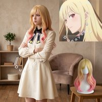 Marriagetoxin School Casual Dress MEI KINOSAKI Cosplay Full Set With Ombre Blonde Pink Wig Dress Anime Costume Slim A-Line Skirt
