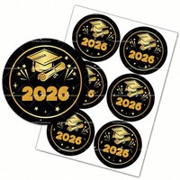 60pcs 2026 Graduation Cupcake Toppers Black Gold Grad Cap Diploma Edible Cake Decor for 2026 Graduation Party