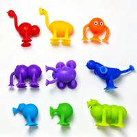 9PCS Animal Suction Cup Toy Silicone Sensory Fidget Party Favors Airplane Car Window Travel Road Trip Fun For Kids Boys Girls