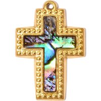 3pcs/Lot Luxurious Stainless Steel Cross Flower DIY Earring Charms Geometric Necklace Pendant Women Heart Eye Jewelry Wholesale