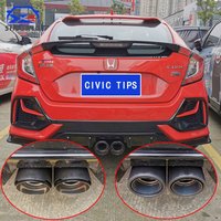 2pcs For Honda FK7 Civic Hatchback 2021 Exhaust Tip Tail Pipe No Cutting Muffler Decorative Tail Throat Auto Accessories