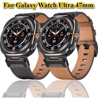High-end Business Leather Metal Interface Strap for Samusng Galaxy Watch Ultra 47mm Wristband for Galaxy Watch Ultra Accessries