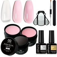 Extension Glue Set LED/Architect Nail Polish 3-Color Nail Extension Glue Set Hard Glue Construction Nail Agent Nail Enhancement