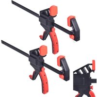 2Pack Quick-Grip F CLAMPS One-Handed Bar Clamp Spreader 300mm / 12" inch Thicken for woodworking, carpentry