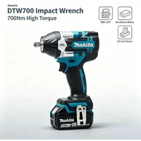 Makita DTW700 18V Lithium Bürstenloser Elektrischer Schlagschrauber 700Nm Befestigungsdrehmoment 1000Nm Abbrechbarer Schraubstock Auto-Stopp-Modus für Fahrzeugwartung