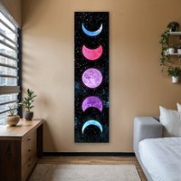 VIKAMA Vintage Moon Phase Tapestry, Astrological-Style Wall Hanging, Home Decor For Bedrooms And Living Rooms