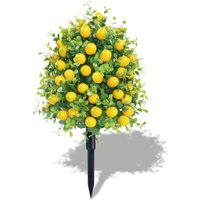 55CM Artificial Lemon Tree with Ground Spike UV Resistant Faux Shrubs for Outdoor Home Porch Garden Party Decoration