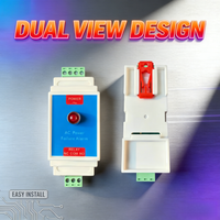 AC Power Failure Alarm 220V/380V, 3-Phase/Single-Phase Monitoring, DIN35mm Rail Mount Relay Dry Contact Output