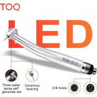TOQ Dental Led E-generator Push Button High Speed Handpiece Air Turbine Triple Water Spray Hand Piece 4hole 2hole