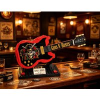DIY Guns N 'Roses Rock Band Guitar Building Blocks Set Skull Rose Design Collectible Bricks Models Home Decor Ornaments