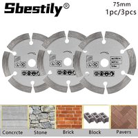 Sbestily 3 " Stone Cutting Disc Mini Saw Blade75mm Diamond Cutting Blad Ceramic Concrete Marble Cutting for Angle Grinder 1-3pcs
