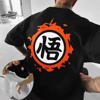 2026 Chinese New Year Dragon Ball Summer Men's T-shirt Japanese Anime Goku Autumn Dress Men's Super Large Trendy Short Sleeve
