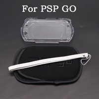 Sponge Shockproof Soft Bag Screen Protective Pouch Case Storage Bag & Plastic Clear Crystal Protective Hard For PSP GO