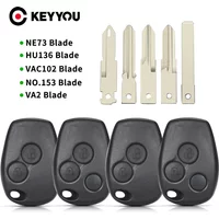 KEYYOU For Renault Megane Modus Espace Laguna Duster Logan Sandero Fluence Clio Kango For Nissan Fob Shell 2/3 Button Key Case