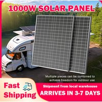 Panel słoneczny 1000W 12V o wysokiej wydajności, moduł PV do systemu zasilania off-grid dla kamperów, przyczep kempingowych, domów, użytku na zewnątrz, ładowania akumulatorów podczas biwakowania.