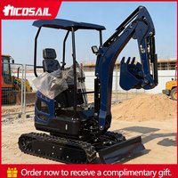 Compact Construction Mini Bagger Multi-Attachment Ready for Demolition Debris Cleanup & Concrete Breaking in Construction Sites